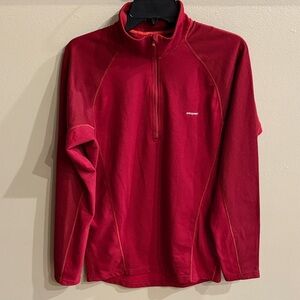 Patagonia Men's performance ease layer Half-Zip top waffle sweatshirt deep red M